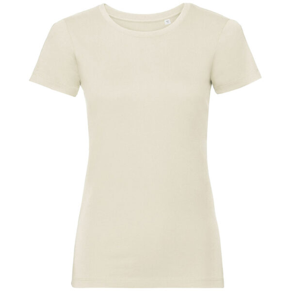 t-shirt russell pure organic da donna di colore bianco o chiaro ideale per t-shirt personalizzate con stampa DTG