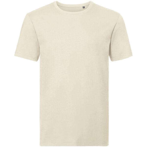 t-shirt russell pure organic da uomo di colore bianco o chiaro ideale per t-shirt personalizzate con stampa DTG