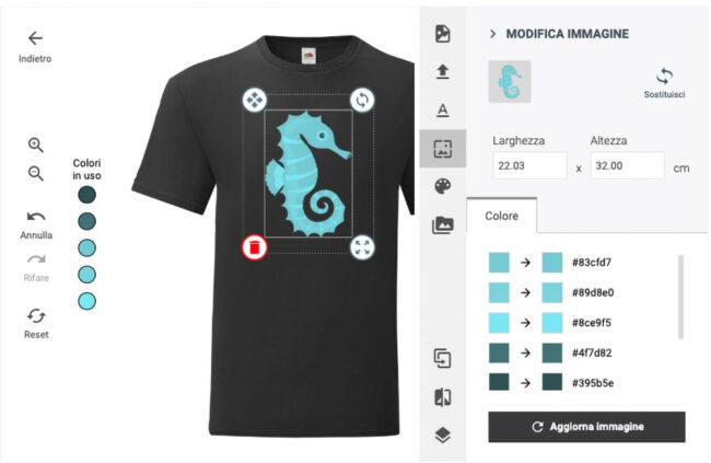 configuratore per magliette personalizzate e felpe personalizzate