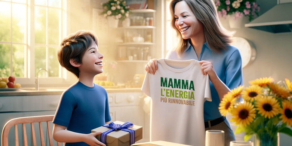 bimbo regala una maglietta personalizzata alla mamma