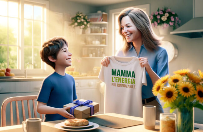 bimbo regala una maglietta personalizzata alla mamma