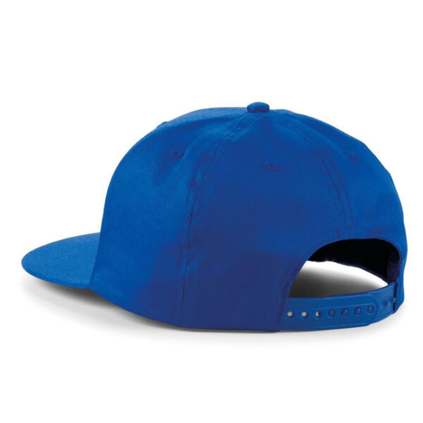 cappellino personalizzato in cotone twill visiera piatta snapback beechfield B610 colore Bright Royal. particolare